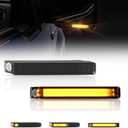 LED Sequential Side Mirror Marker Lights for 2004-2014 Fo-rd F150 Raptor Lincoln Mark LT, [Visibility & Safety] with F150 Smoked Lens Amber LED Side Mirror Turn Signal Lights, 2 PCS