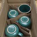 Gibson Home Zuma 16 Piece Round Kitchen Dinnerware Set, Dishes, Plates, Bowls, Mugs, Service for 4, Matte Stoneware, Green