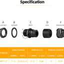 2 x Oualhoo 1/2" NPT Nylon Cable Connector, Strain Relief Cord Connector, IP68 Waterproof Adjustable Locknut, Wire Pass Through Grip, Black, 10 PCS