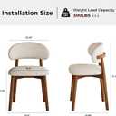 Wooden Dining Chairs Set of 2, Modern Fabric Upholstered Dining Room Chair, Kitchen Side Chairs, Mid Century Modern Dining Chairs, Farmhouse Dinner Chair for Kitchen Dining Room (Walnut), Small