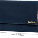 Becko US Jewelry Organizer Roll Travel Jewel Bag case for Multiple Necklaces, Rings, Bracelets, Supple Leather & Suede, Large Capacity Without Crease, Lightweight, Portable & Practical (Dark Blue)