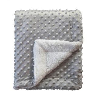 CREVENT Cozy Soft Warm Sherpa Baby Blanket for Infant Toddler's Crib Cot Stroller Gifts for Baby Boys All Season Use (30"X 40" Light Grey Dot)