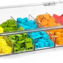 Sorbus Lego Storage Case - Plastic Stackable Organizers for Sorting Jewelry, Small Toys, Building Blocks, Markers, Action Figures - Storage Bins with Hinged Lid Includes 5 Sections (1 Pack)