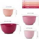 BoxedHome Classic Mixing Bowl Set, BPA Free Plastic, Microwave and Dishwasher Safe (Set of 4, Rose red), 4.5 quarts, 1.7, 2.5, 3.5 and 4.5qt