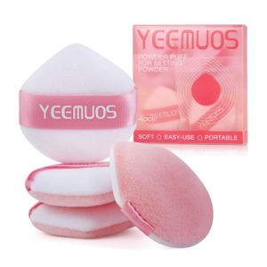 4 Pcs Setting Powder Puffs, Makeup Puff for Face and Body, Beauty Makeup Sponge Tools for Loose and Pressed Powder, Soft Velvet Powder Puff for All Skin (Coral Pink)
