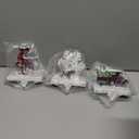 Hicarer Set of 4 Christmas Stocking Holders for Mantle Metal Wooden Stocking Hanger Farmhouse Rustic Stocking Hooks for Fireplace Mantel Decorations Holiday Party (Truck, Elk, Snowman, Snowflake)