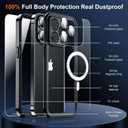 SPIDERCASE Magnetic for iPhone 14 Pro Case Waterproof,Built-in Screen & Camera Lens Protector[IP68 Underwater] [Military Grade Shockproof] Full Body Protection Phone Case,Black/Clear