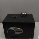 Fingerprint Safe Box, Electronic Code Safe Box Solid Steel Structure Smart Alarm Removable Partition Built-in Hook Cash Jewelry Storage Box(Size:380 * 300 * 300,Color:Black)