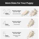 Gardner Pet Dog Stairs for Small Dogs 16.5" H, 2 in 1 Transformable 3-Step Pet Stairs and Dog Ramp for Couch (13-20 in), Beige Adjustable Pet Steps with Non-Slip Waterproof Cover and CertiPUR-US Foam