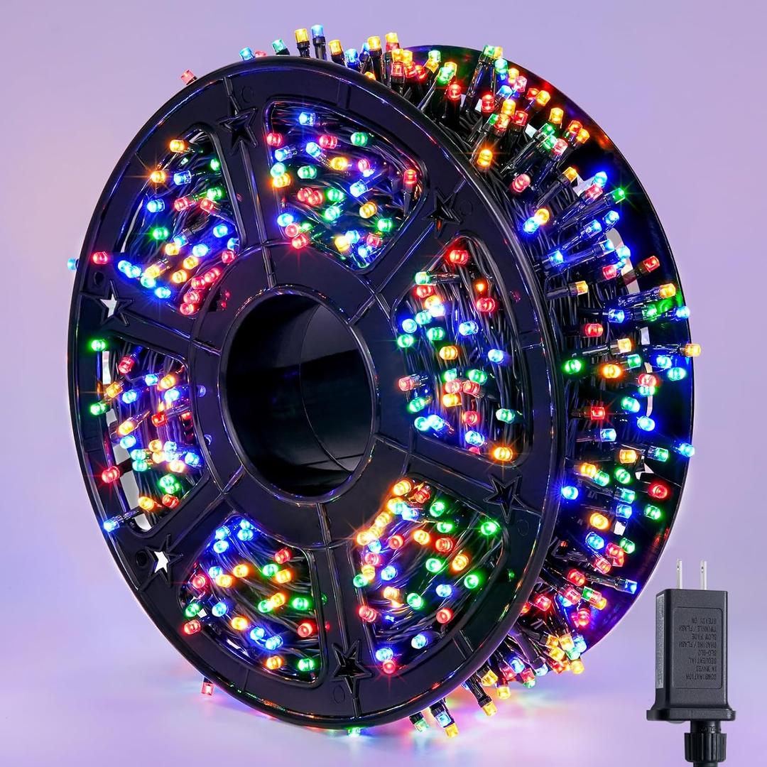 JMEXSUSS 800 LED Christmas String Lights Outdoor, 272ft 8 Modes Multicolor Christmas Lights Plug in, Waterproof Green Wire LED Christmas Tree Lights for Indoor Tree Xmas Decor