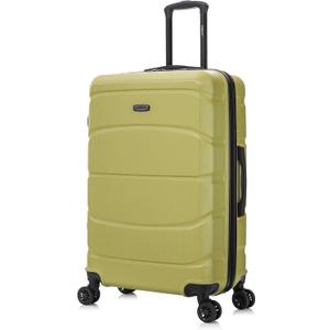 DUKAP SENSE Hardside Luggage with Spinner Wheels | 28 in Durable Lightweight Large Checked Suitcase for Travel | Zipper Clouser Suit Case with Gel Handles and Trolley | Green