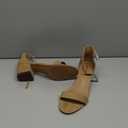 Amazon Essentials Women's Two Strap Heeled Sandal (8.5 Wide, Tan)