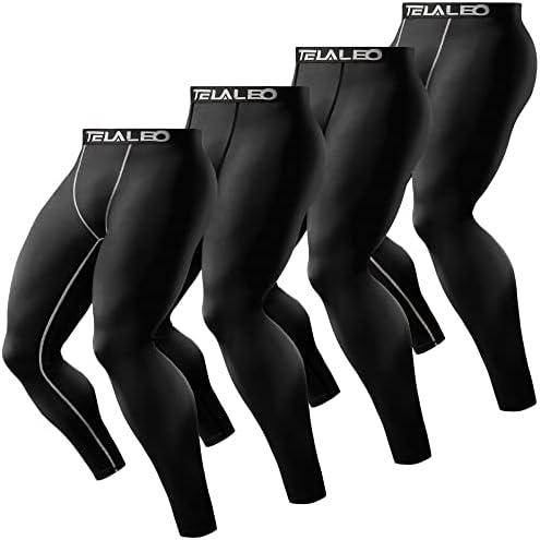 TELALEO Men's Compression Pants Leggings Sports Tights Performance Athletic Baselayer Workout Running S