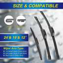 5 PLUS Silicone Windshield Wipers Replacement for 2017 2018 2019 2020 2021 2022 2023 2024 Nissan Armada Wiper Blades(Set of 3),Automotive Replacement Windshield Wiper Blades For My Car-24"/19"/12"