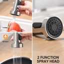 Kitchen Faucets, Brushed Nickel Kitchen Sink Faucet with Pull Down Sprayer Single Handle with Deck Plate Stainless Steel, Suitable for Farmhouse Camper Laundry Rv Bar - OWOFAN 9009SN