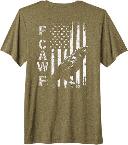 F Caw F Crow American Flag F-Caw-F Grunge Bird Cawing Premium Tri-Blend T-Shirt, Size 2XL