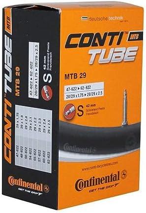 Continental 29" Bicycle Tube, 1.75"/2.5" 42mm Presta Valve, Black