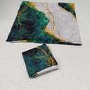 Emerald Green Gold Marble Throw Pillow Covers 16x16 Inches Set of 2, Decorative Pillow Case Square Cushion Covers for Sofa Bed Couch Living Room