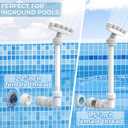 Adjustable Pool Fountain with 5 Nozzles for Above Ground and Inground Pools, 360 Direction Control with 2 Adapter, High-Efficiency Cooling Waterfall Sprinkler and Aerator (2025 Upgrade) (White)