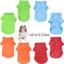 KINGMAS 4 Pieces Dog T-Shirt, Breathable Pet Shirts, Puppy Sweatshirt Dog Clothes Outfit Apparel Coats for Small Medium Dogs Cats (Blue, Green, Red, Orange) - Small