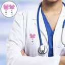 2 Pack Pink Bow Badge Reels, Cute Badge Reels Retractable with 360 Rotation, Nurse Badge Reel, Pink Badge Clip with Alligator Clip, ID Badge Holder for Nurses, Medical Worker, Nursing Student, Teacher