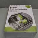 JASIWAY Dish Drying Rack in Sink, Expandable Stainless Steel Dish Drainers for Kitchen Counter, Dish Dryer Rack for Inside Sink, Over The Sink Dish Racks with Utensil Holder, Silver