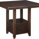Signature Design by Ashley Haddigan Traditional Rectangular 36" Counter Height Dining Extension Table, Dark Brown