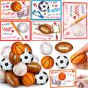 28 Pack Kid Valenitnes Day Cards with Sports Ball Valentines Day Gifts for Kids Classroom School, Valentines for Kids Class Party Favor Squeeze Foam Balls Stress Relief Toy Valentines Exchange Gifts,Style 1
