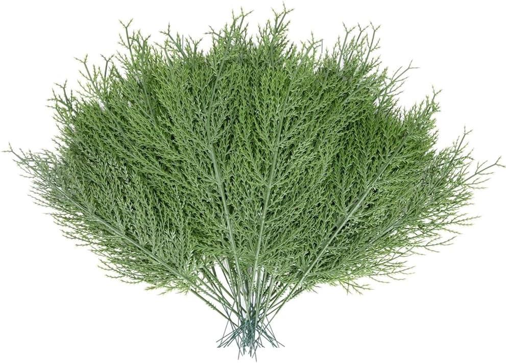 WEISPARK Artificial Pine Leaves Branches, 30pcs 13.7 Inches Fake Greenery Pine Sprigs Faux Stems Picks for DIY Christmas Garland Wreath Embellishing and Home Garden Decoration