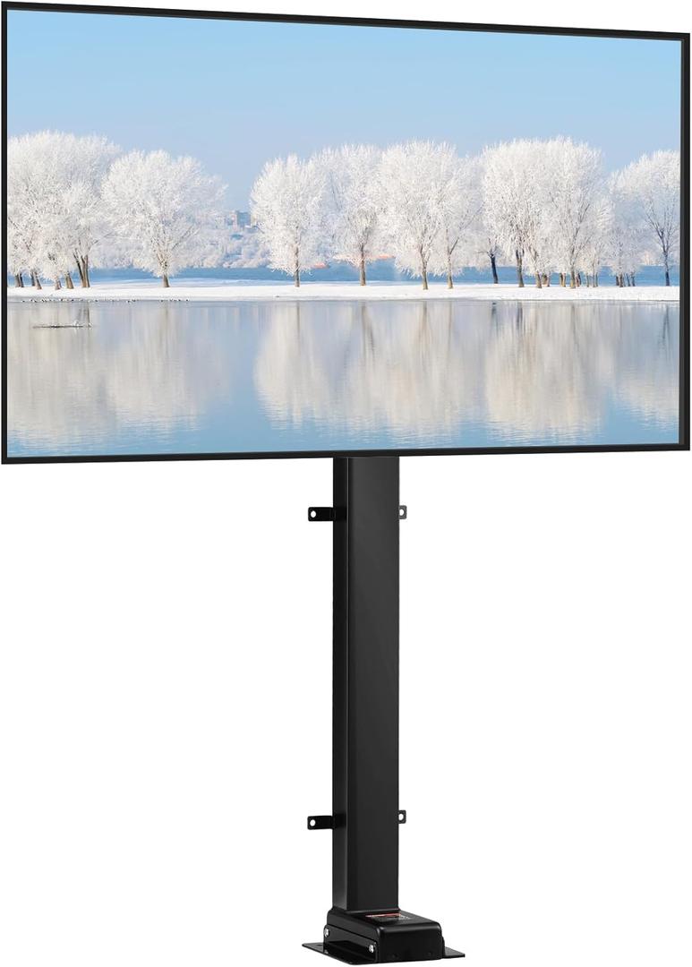 VEVOR Motorized TV Lift Stroke Length 35 Inches Motorized TV Mount Fit for 37-65 Inch TV Lift with Remote Control Height Adjustable 28.7-64.2 Inch,Load Capacity 130 Lbs