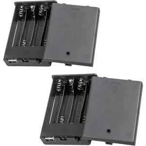 (2 PCS) 4AA Portable USB Battery Pack for 4-6V LED Neon Signs  Battery Operated Power Supply Converter for Plug-in LED Lights, Ideal for Indoor & Outdoor Use