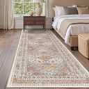 3x10 Runner Rug Non Slip Washable for Entryway, Front Porch, Vintage Hallway Runner for Laundry Room, Bedroom, Stain Resistant Thin Indoor Kitchen Mats for Floor(Orange,3'x10')