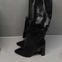 Knee High Boots for Women - 
slouchy heeled knee high boots in black
 (8.5, Black)