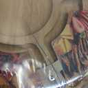 Zenzemwa Charcuterie Boards, Round Bamboo Charcuterie Board with Locking Lid & 6 Compartments, Reversible Cheese Board Serving Tray with Clear Plastic Cover House Warming Gifts (12.4"L x 12.4"W)