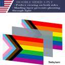 Double Sided Inclusive Progress Pride Rainbow Flag 3x5 Made in USA Outdoor Heavy Duty 3 Ply Polyester LGBTQ Rainbow Flags with White Starting Tape and 2 Brass Grommets