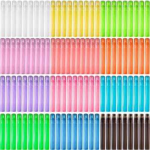 Patelai 108 Pieces 10 ml Spray Bottles Plastic Perfume Bottles Empty Fine Mist Perfume Bottle for Essential Oils Supplies(Assorted Color)