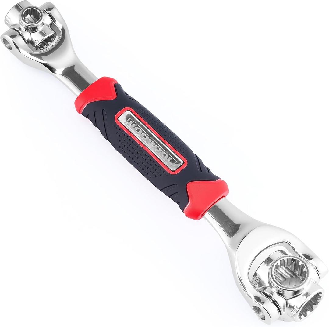 KOOPOOL Universal Wrench 52 in 1 Socket Wrench Tool with Multifunction 360 Degree Rotating Head, Tool Kit for Home and Car Repair, Tools for Men, Gifts for Men, Mens Stocking Stuffers