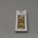 Bibs Pacifiers Color Collection, Set of 2 BPA-Free Latex Pacifiers Made in Europe, Round Nipple Baby Pacifier. (6+ Month (Pack of 2), Mustard)