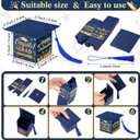 Crtiin 100 Pcs Graduation Candy Boxes with Tassel Graduation Party Favors 2024 Graduation Gifts Graduation Decorations Grad Cap Candy Box for Candy Biscuit Chocolate Supplies (Blue and Gold)