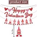Biswiter Valentines Day Decorations, NO-DIY Party Decorations Includes Glitter Happy Banner, Supplies Hanging Swirls, for Office