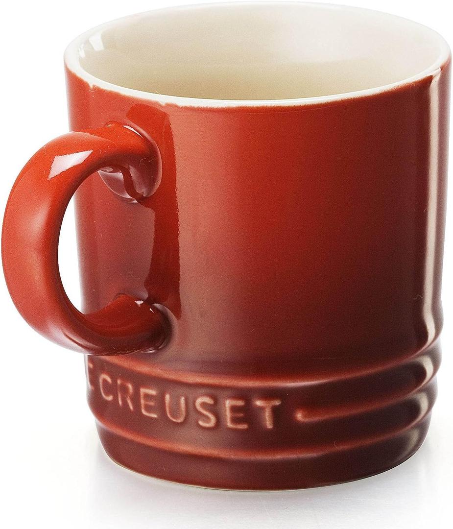 Le Creuset Stoneware Espresso Mug, 3 oz., Cerise (3.4 Ounces)