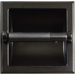 SENTO Recessed Matte Black Toilet Paper Holder, Wall Mounted Heavy Duty Metal Toilet Paper Roll Holder with Rear Mounting Bracket, in Wall, Easy Installation, Matte Black