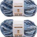 Crafted By Catherine Blanket Multi Yarn - 2 Pack (213 Yards Each Skein), Baby Blue Multi, Gauge 6 Super Bulky (10.5 oz/ 2 Pack)