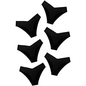 DEANGELMON Women Seamless Bikini Cheeky Underwear Invisible No Show Panties V-Waist Hipster Ladies Soft Stretch Multi Pack,5 pcs, Medium