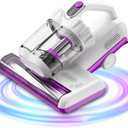winterbear Mattress Vacuum Cleaner, 17Kpa Suction 500W High Power Handheld Roller-Type Bed Vacuum Cleaner with U-V-C Light & High Heating & Ultrasonic Tech, 2 * 30000Rpm Brush Rolls, Corded, White