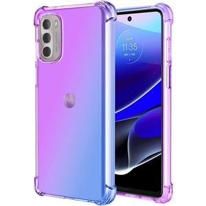 for Moto G Stylus 5G 2022 Case, XT2215DL Case, Clear Cute Gradient Phone Case Slim Anti Scratch Flexible TPU Cover Shockproof Protective Case for Motorola Moto G Stylus 5G 2022 (Purple/Blue)