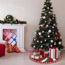 36 Inch Christmas Tree Skirt Red White Green Tree Skirt Peppermint Candy Pattern Xmas Tree Skirt Traditional Christmas Tree Mat Rustic Farmhouse Decorations for Xmas Holiday Party Ornament