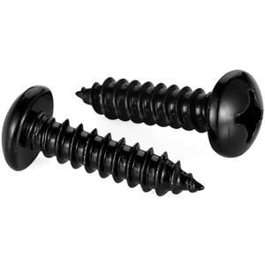 Mellewell #10 x 1 Pan Head Self Tapping Screw, Pan Head Sheet Metal Screws Wood Screws, Black Finish Stainless Steel 304 (18-8), 100 Pack, Set of 4