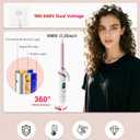 Mini Curling Iron for Short Hair Dual Voltage with European UK Plug Adapter 3/4 Inch Travel Size Small Barrel Curling Iron to Beachy Waves Curls with 30S Fast Heating, 5 Temps for Global