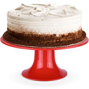 Round Cake Stand 10" Melamine Cake Display Stand Dessert Cupcake Display Tray for Wedding,Birthday,Party,Baby Shower,Anniversary,Ceremony-Red